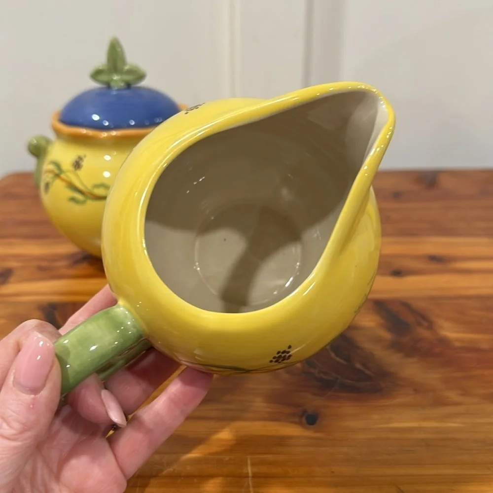 Pfaltzgraff Secrets of Pistoulet Sugar Bowl w/ Lid & Creamer